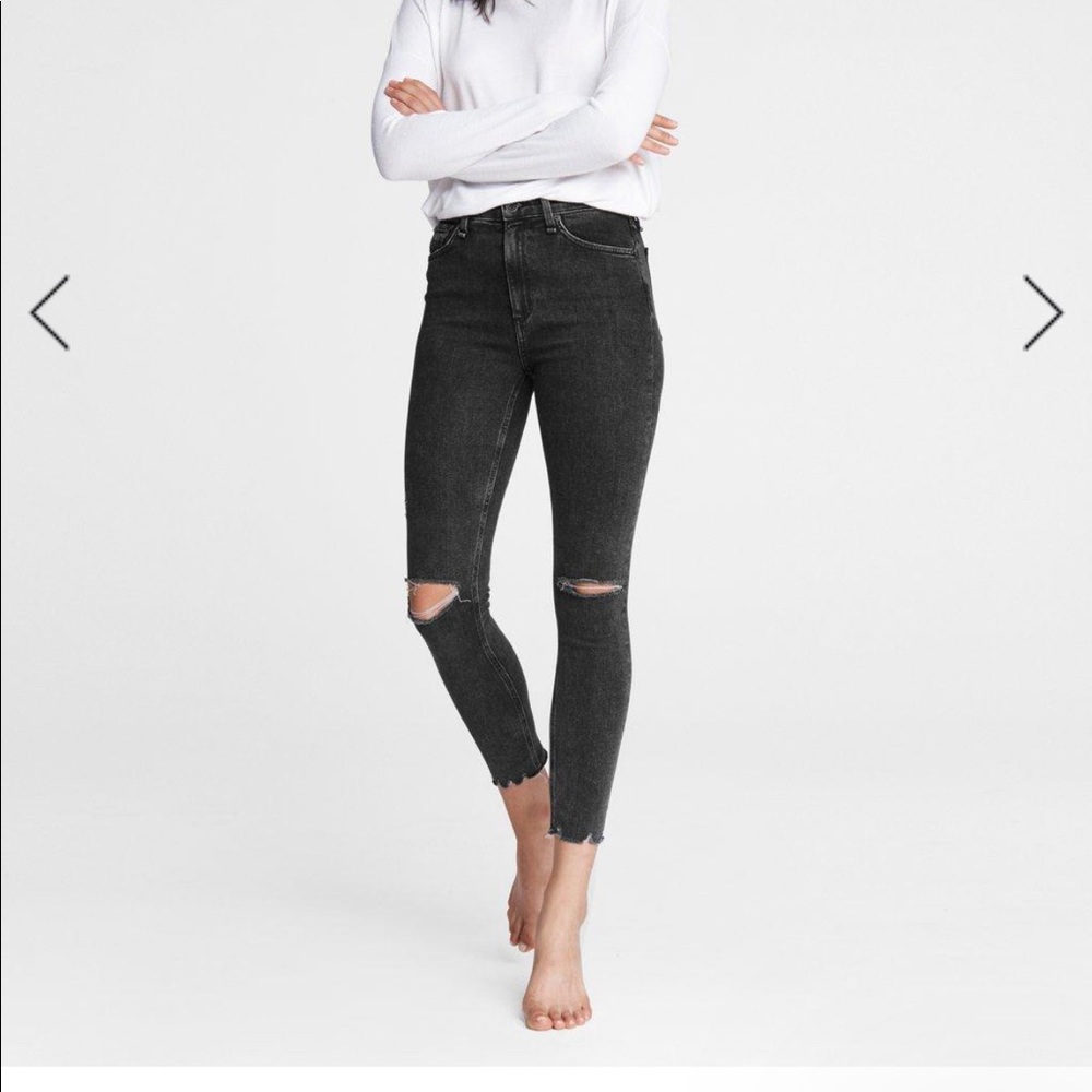 Rag & Bone Nina High-Rise Skinny Washed Black Jeans